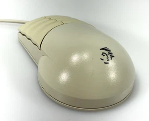 Vintage Packard Bell #MUSBJL Off-White Mechanical Ball Wired Mouse Tested - Picture 1 of 10