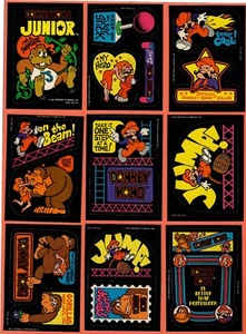 Donkey Kong / Mario Vintage Nintendo 1982 Topps Stickers lot of 9 set3 - Picture 1 of 21