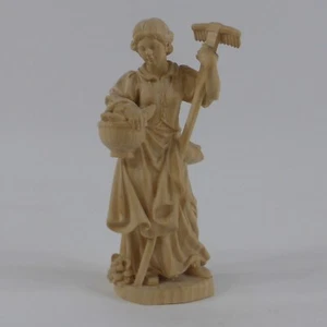 Figura de madera campesina con rastrillo talla Edgar pesado Oberammergau 14 cm (237) - Imagen 1 de 13