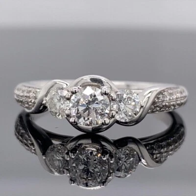 SHR 14k White Gold 0.60Ctw Diamond Engagement Ring New $1800 - Image 1 of 4