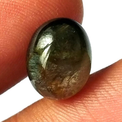 Bi Color Tourmaline Cabochon 5.60 Carat Natural Oval Shape Gemstone 11.6X9.2 mm - Image 1 of 4