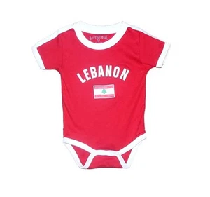 Lebanon Baby Body 100% Algodón Fútbol Fútbol Camiseta Bandera Todas las Estaciones - Imagen 1 de 1