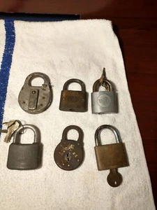 Lot Of 6 VTG Padlocks. Corbin, Yale, Walsco, NUG Co. 3 Come With Keys. 3 Dont. - Picture 1 of 16