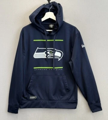 Sudadera con capucha New Era NFL Seattle Seahawks para hombre talla M azul marino con logotipo Foto 1 de 4