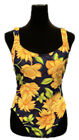 Sassafras Floral One Piece Swim Suit Vintage Navy Yellow Size 11/12