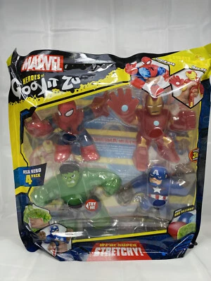 Heroes of Goo Jit Zu Marvel Hero упаковка 4 шт. Человек-паук Железный человек Халк Капитан Америка - Изображение 1 из 4