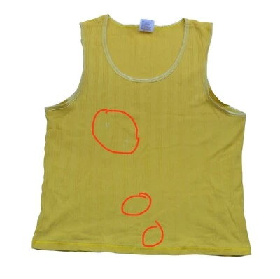 Vintage 90s Hanes Her Way Sleeveless Tank Top Women's Size Medium M Yellow #2 - Image 1 of 4