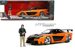 JADA 1:24 FAST & FURIOUS 1995 MAZDA RX-7 WIDEBODY W/ HAN DIE-CAST ORANGE 33174 - Picture 1 of 4