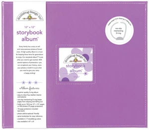 Doodlebug Storybook D-Ring Album 12"X12"-Lilac - Picture 1 of 1