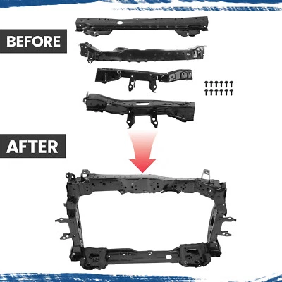 Nuevo conjunto de soporte de radiador delantero de acero negro para Honda HR-V 2019-2022 Foto 1 de 4