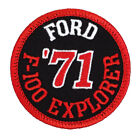 1971 Ford F-100 Explorer Embroidered Patch Black Twill/Red Iron-On Sew-On Jacket