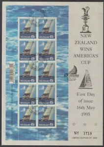 NEW ZEALAND 1995 AMERICA’S CUP SHEETLET CACHET FDC LE (ID:081/R63708) - Picture 1 of 1
