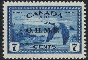 Canada Stamp - Air Mail #CO1 - Canada Goose (1946) 7¢ O.H.M.S. Overprint MNH - Picture 1 of 1