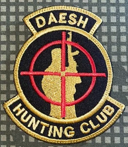 DAESH Hunting Club Patch Black Hook New A1027 - Picture 1 of 2
