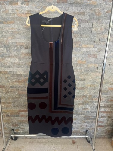 Abito Burberry Prorsum lana pesante e cashmere blu navy nuovo con etichette L