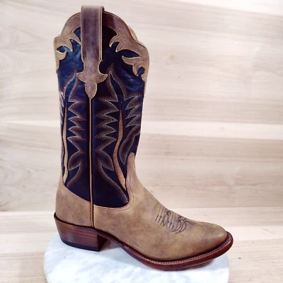 Botas vaqueras Rios of Mercedes Elk Western para mujer 9.5 B marrón negro con incrustaciones Foto 1 de 4