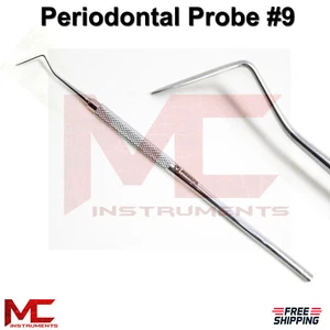 Periodontal Probe 9 Dental Examination Hygiene Teeth Plaque Removing Diagnostic - Picture 1 of 3