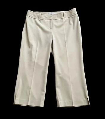 Pantalones capri recortados CASLON para mujer talla pequeña 8P beige caqui mezcla de poliéster Foto 1 de 4