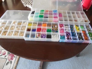 5 Boxes of Beads Findings for Jewelry Making- Crafts Etc. - Picture 1 of 6