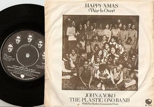JOHN LENNON & YOKO ONO HAPPY XMAS (WAR IS OVER) DANISH 45+PS 1971 THE BEATLES - Bild 1 von 2