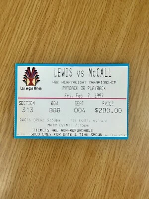 1997 LEWIS VS McCALL WORLD HEAVYWEIGHT CHAMPIONSHIP boxing ticket - Image 1 of 2