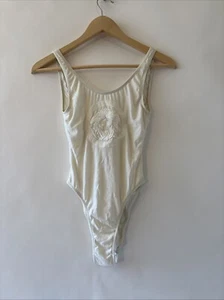 Vintage 90s Gianni Versace Mare Italy Medusa White One Piece Swimsuit Size 38 - Picture 1 of 18