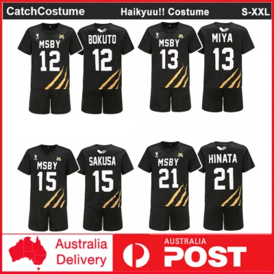 Haikyuu!! MSBY Black Jackals Cosplay Costume Sports Jersey Volleyball Uniform - Image 1 of 4