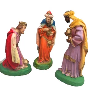 3 wise men nativity Colombia Chalkware Vintage 10” See My Listings - Picture 1 of 14