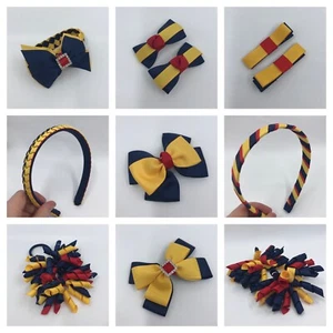 Navy, Red and Yellow Gold School Hair Accessories - Picture 1 of 38
