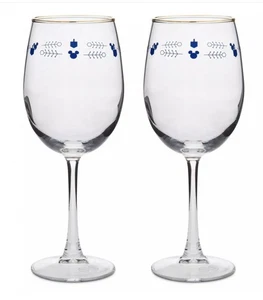 JUEGO DE COPAS DE VINO DISNEY MICKEY ICONOS DREIDELS MENORÁ HANUKKAH NUEVO - Imagen 1 de 4