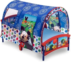 Kleinkindbett Mickey Mouse Kunststoff Baldachin Zelt blau Kinder Jungen Schlafzimmer Möbel - Bild 1 von 8