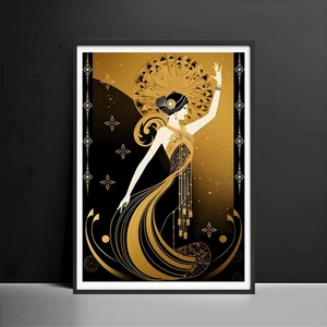 Luxury Art Deco Poster – Vintage Gold Wall Art Print for Stylish Homes - Picture 1 of 5