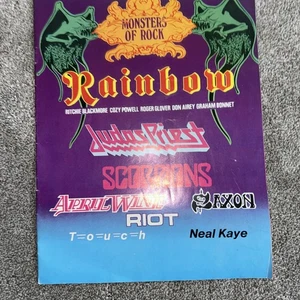 Monsters of Rock Programme 1980 Rainbow Judas Priest Scorpions Saxon Riot - Picture 1 of 4