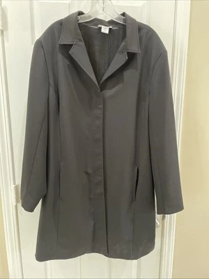 Avenue Gorgeous Chaqueta Larga Negra �� Trench Coat Talla 20 Preciosa Negra Excelente Foto 1 de 3