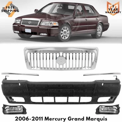 Front Bumper Cover Fascia & Grille Assembly For 2006-2011 Mercury Grand Marquis Foto 1 de 4