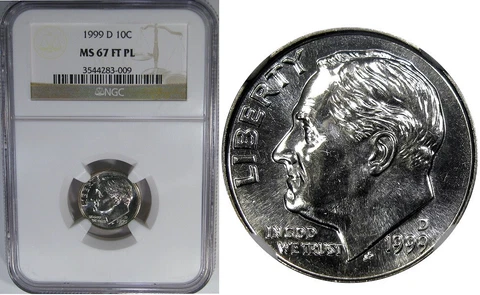 1999-D 10C NGC MS67FT PL ROOSEVELT ~ RARE  POP  7/1  & ALMOST DPL! Cover