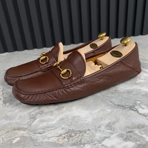 GUCCI Kanye Horsebit Mokassins genarbtes braunes Leder 11,5 G oder 12 US oder 45,5 EUR - Bild 1 von 12