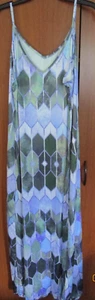 Slip Dress w Diamond Design Sz 4XL Polyester & Cotton Bust 50 Length 59 in - Picture 1 of 6
