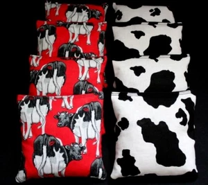 Farming Cow Lovers fabric 8 ACA Regulation Corn Hole Game Bags - Picture 1 of 2