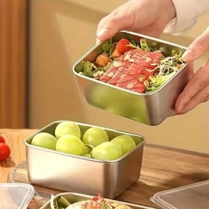 4pcs Stackable Food Storage Box Stainless Steel Food Container Kitchen - Picture 1 of 12
