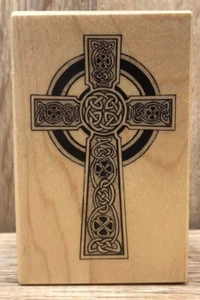 Celtic Cross F-2370 PSX 1999 Wood Mounted Rubber Stamp #149 - Picture 1 of 3