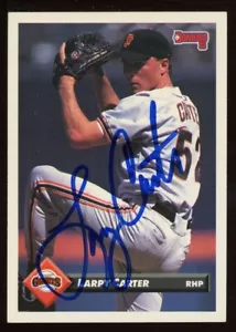 1993 Donruss LARRY CARTER Signed Card autograph AUTO GIANTS RC - Picture 1 of 1