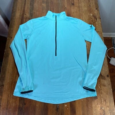 Nike Suéter Mujer XL Azul Pro DriFIT Pullover 1/4 Cremallera Informal LEER Foto 1 de 4