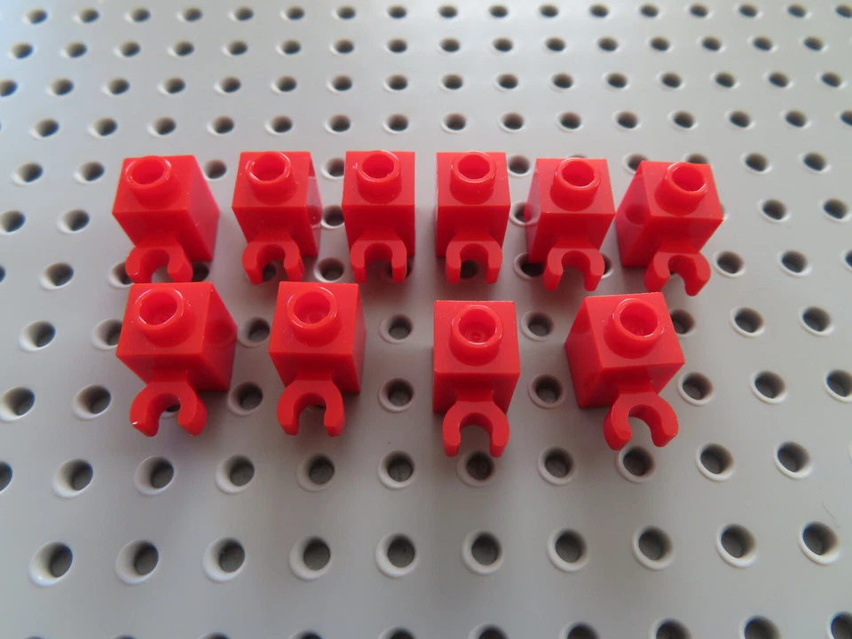 LEGO 10 x Stein 60475 rot 1x1 mit Clip waagerecht - Bild 1 von 1