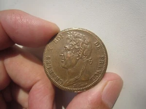 1828 FRANCE FRENCH COLONIES 10 CENTIMES - Picture 1 of 2