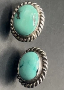 Vintage Ohrringe blau Türkis Sterlingsilber - Bild 1 von 3