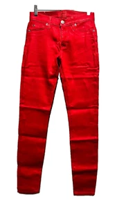 NWT HUDSON RED KRISTA SUPER SKINNY COATED STRETCH JEANS NEW SIZE 28 - Picture 1 of 5