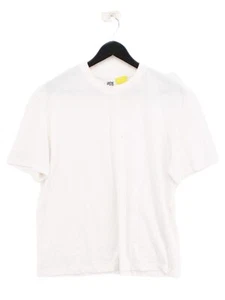La Redoute Women's T-Shirt M Cream 100% Other Short Sleeve Crew Neck Basic - Picture 1 of 6