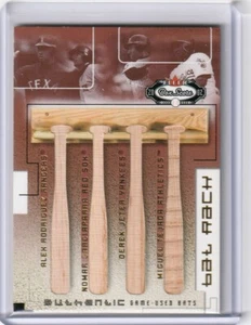 2002 Fleer Box Score Bat Rack Quad Relics /150 Derek Jeter Rodriguez Garciaparra - Picture 1 of 2