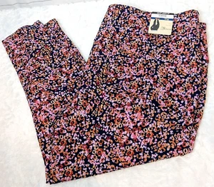 Neu Terra & Sky hoch geschnittene Leggings dunkelmarine Blumenmuster Plus Damen 4X 28W-30W - Bild 1 von 4